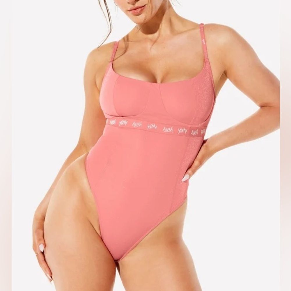 YITTY By Lizzo Pink Shimmer Spotlight Demi Cup Shaping Bodysuit